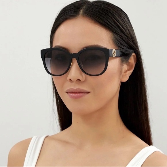 Gucci Accessories - GUCCI Black Unisex Monogram Sunglasses GG1028SK